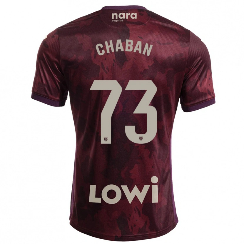 Danxen Kinder Danylo Chaban #73 Burgunderrot Weiß Auswärtstrikot Trikot 2025/26 T-Shirt