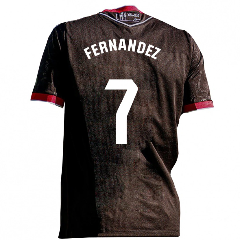Danxen Kinder Diego Fernández #7 Schwarz Rot Auswärtstrikot Trikot 2025/26 T-Shirt