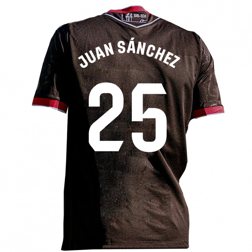 Danxen Kinder Juan Sánchez #25 Schwarz Rot Auswärtstrikot Trikot 2025/26 T-Shirt
