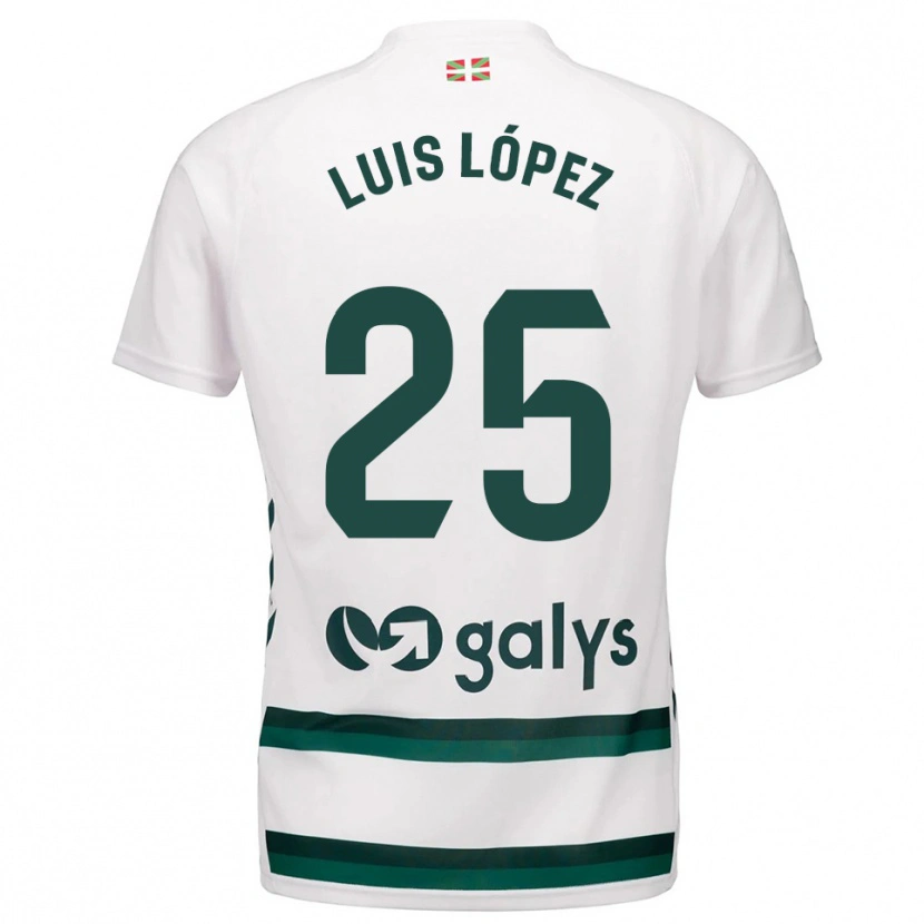 Danxen Kinder Luis López #25 Weiß Grün Auswärtstrikot Trikot 2025/26 T-Shirt