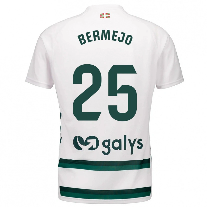Danxen Kinder Joseba Bermejo #25 Weiß Grün Auswärtstrikot Trikot 2025/26 T-Shirt