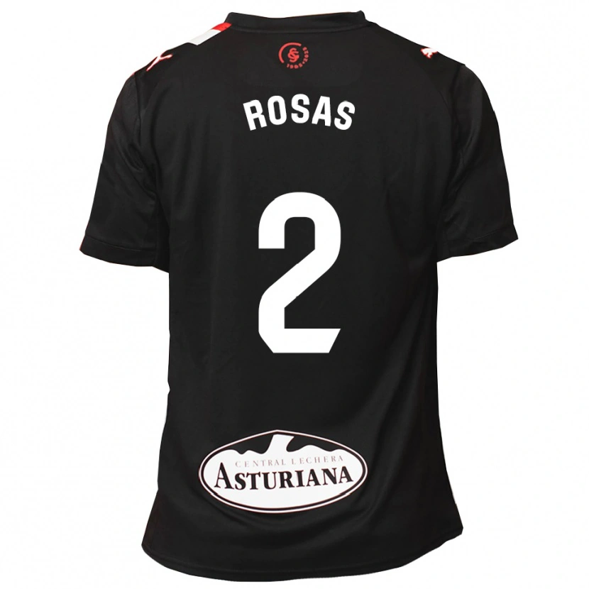 Danxen Kinder Guille Rosas #2 Schwarz Weiß Auswärtstrikot Trikot 2025/26 T-Shirt
