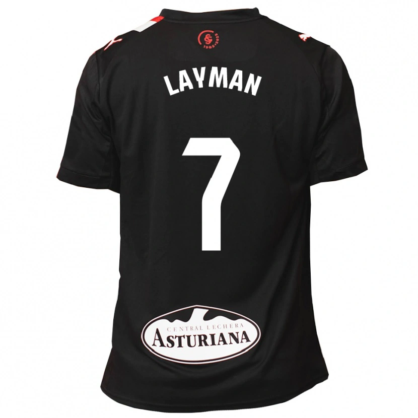 Danxen Kinder Jhon Layman #7 Schwarz Weiß Auswärtstrikot Trikot 2025/26 T-Shirt