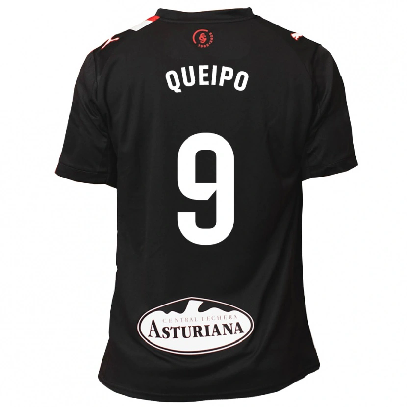 Danxen Kinder Dani Queipo #9 Schwarz Weiß Auswärtstrikot Trikot 2025/26 T-Shirt