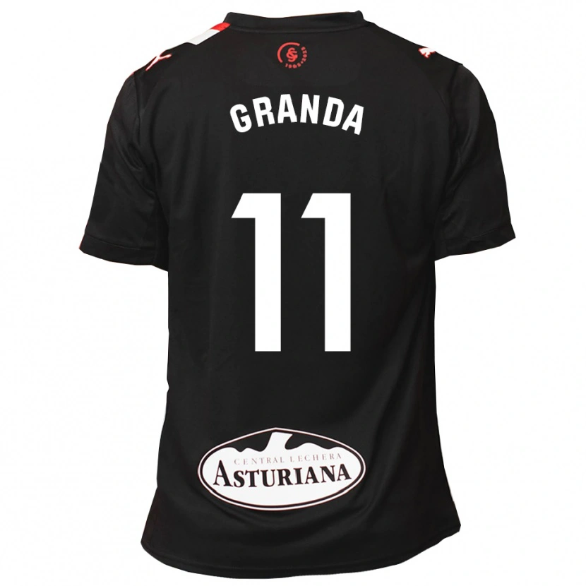 Danxen Kinder Lucía Granda Ibañez #11 Schwarz Weiß Auswärtstrikot Trikot 2025/26 T-Shirt