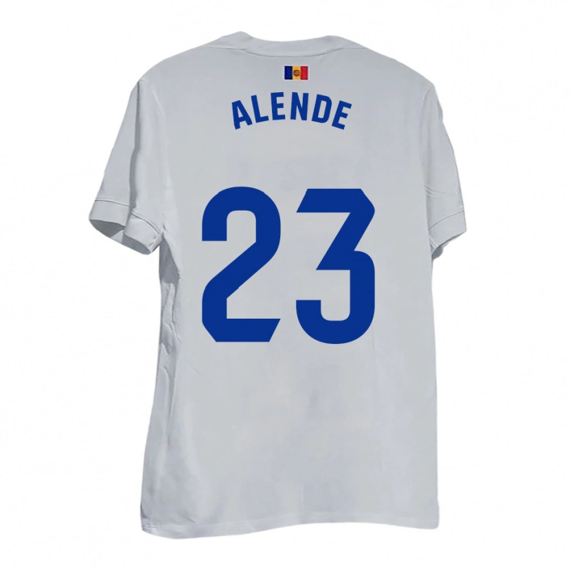 Danxen Kinder Diego Alende #23 Weiß Blau Gelb Auswärtstrikot Trikot 2025/26 T-Shirt
