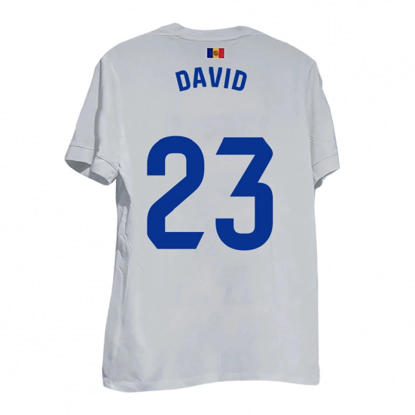 Danxen Kinder David De La Fuente #23 Weiß Blau Gelb Auswärtstrikot Trikot 2025/26 T-Shirt