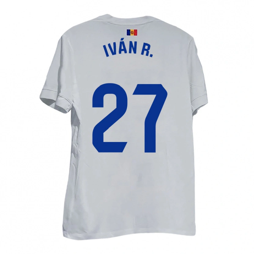 Danxen Kinder Iván Rodríguez #27 Weiß Blau Gelb Auswärtstrikot Trikot 2025/26 T-Shirt