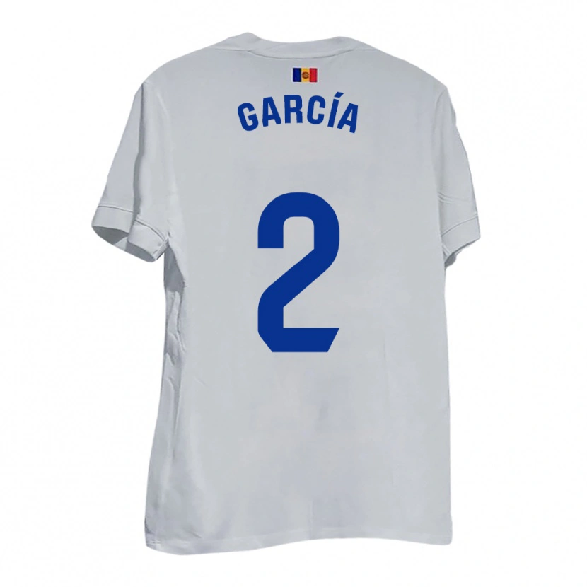 Danxen Kinder Cerni García #2 Weiß Blau Gelb Auswärtstrikot Trikot 2025/26 T-Shirt