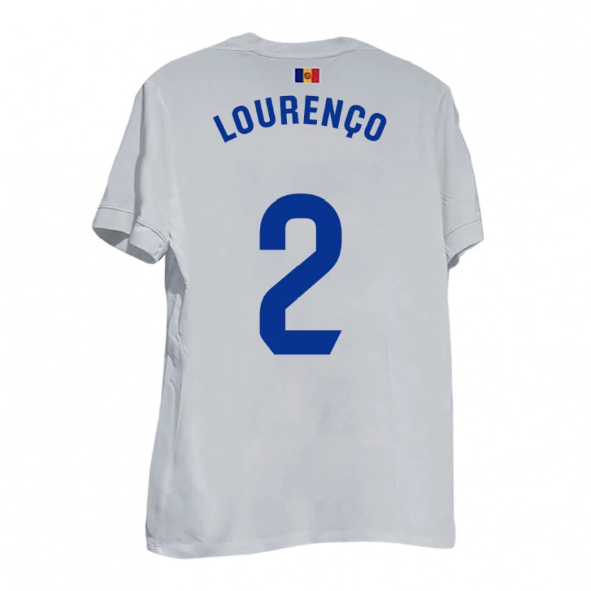 Danxen Kinder Lucas Lourenço #2 Weiß Blau Gelb Auswärtstrikot Trikot 2025/26 T-Shirt