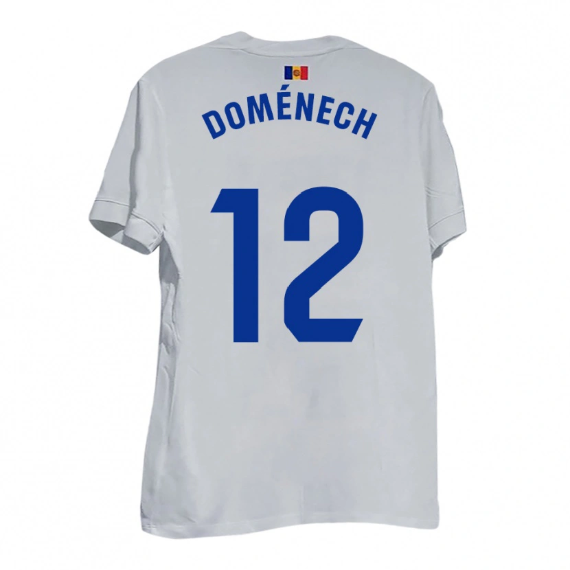 Danxen Kinder Marc Doménech #12 Weiß Blau Gelb Auswärtstrikot Trikot 2025/26 T-Shirt