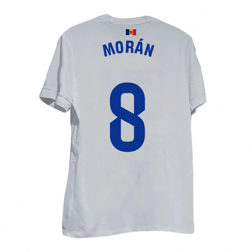 Danxen Kinder Erik Morán #8 Weiß Blau Gelb Auswärtstrikot Trikot 2025/26 T-Shirt