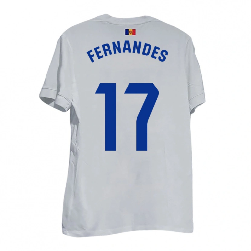 Danxen Kinder Saúl Fernandes #17 Weiß Blau Gelb Auswärtstrikot Trikot 2025/26 T-Shirt