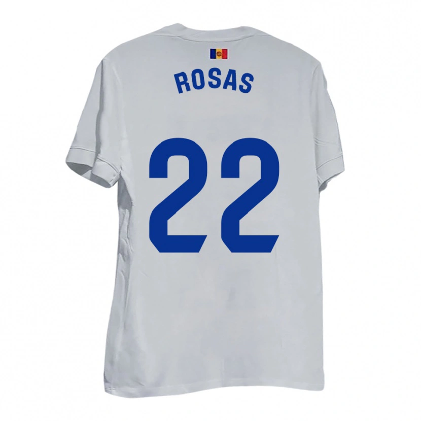 Danxen Kinder Berto Rosas #22 Weiß Blau Gelb Auswärtstrikot Trikot 2025/26 T-Shirt