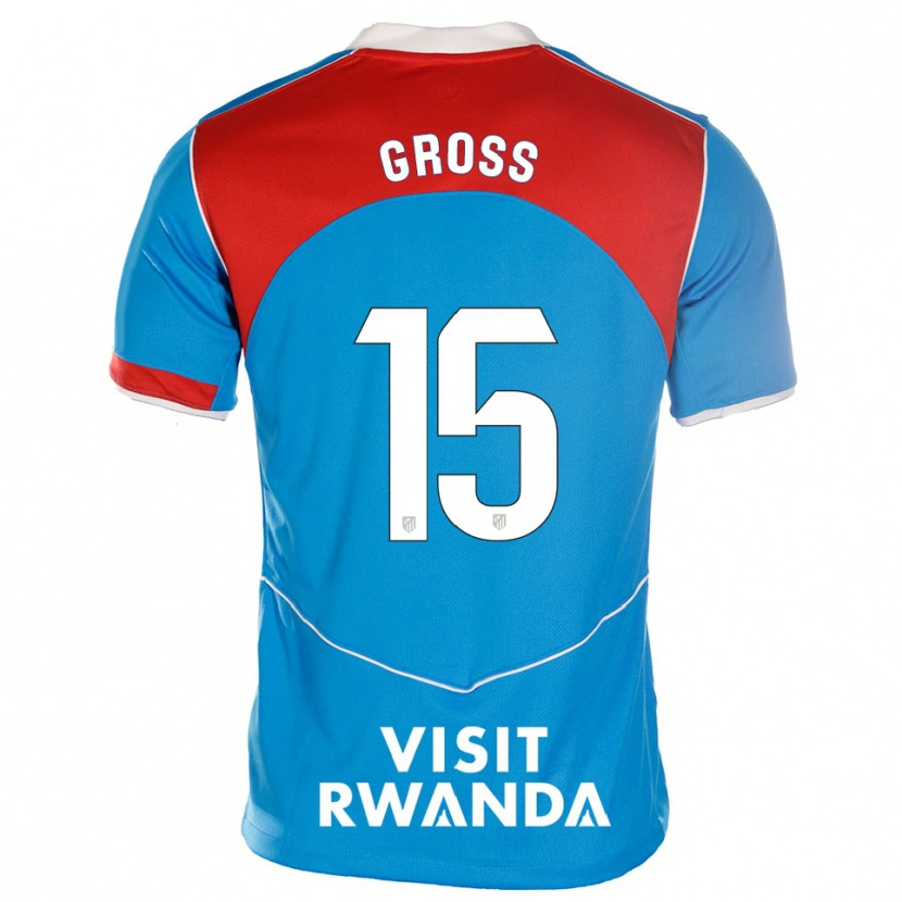 Danxen Kinder Gonzalo Gross #15 Blau Weiß Ausweichtrikot Trikot 2025/26 T-Shirt