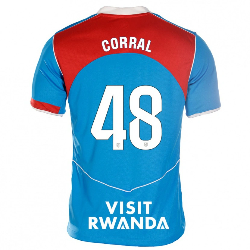 Danxen Kinder Adrián Corral #48 Blau Weiß Ausweichtrikot Trikot 2025/26 T-Shirt