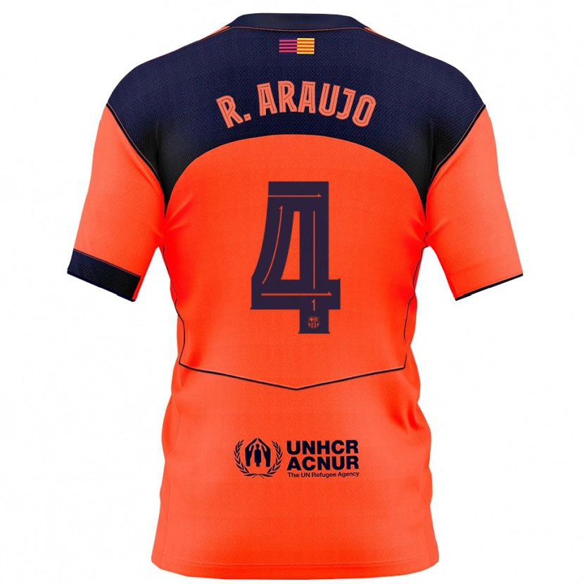 Danxen Kinder Ronald Araujo #4 Orange Marine Ausweichtrikot Trikot 2025/26 T-Shirt