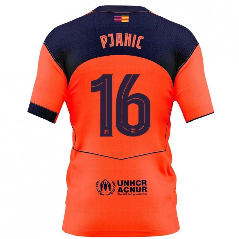 Danxen Kinder Miralem Pjanic #16 Orange Marine Ausweichtrikot Trikot 2025/26 T-Shirt