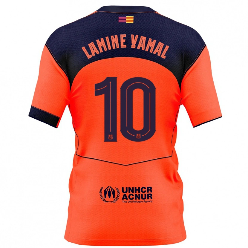 Danxen Kinder Lamine Yamal #10 Orange Marine Ausweichtrikot Trikot 2025/26 T-Shirt