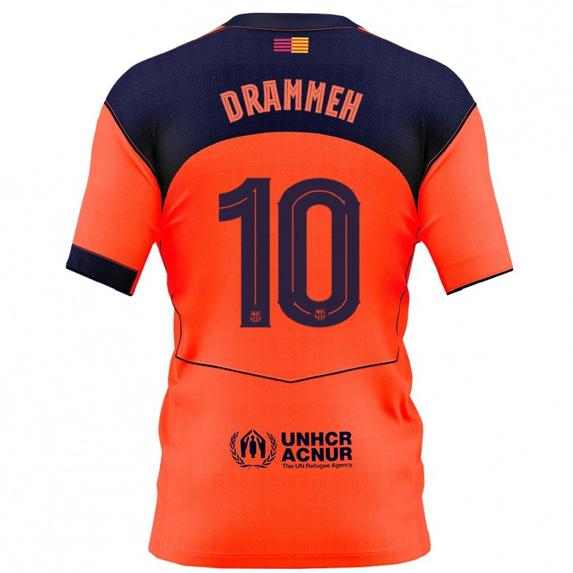 Danxen Kinder Alieu Drammeh #10 Orange Marine Ausweichtrikot Trikot 2025/26 T-Shirt