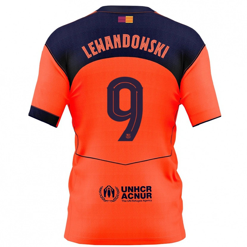 Danxen Kinder Robert Lewandowski #9 Orange Marine Ausweichtrikot Trikot 2025/26 T-Shirt