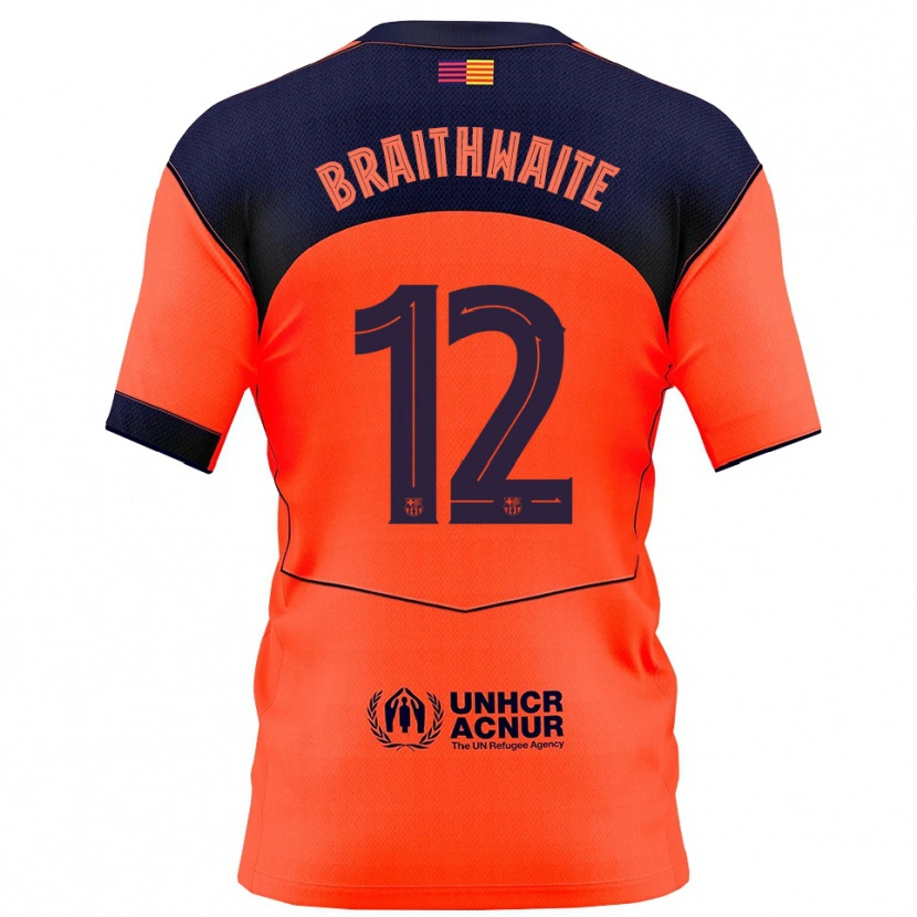 Danxen Kinder Martin Braithwaite #12 Orange Marine Ausweichtrikot Trikot 2025/26 T-Shirt