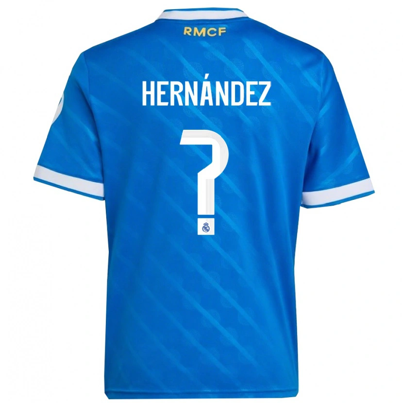 Danxen Kinder Enaitz Hernández #0 Blau Weiß Ausweichtrikot Trikot 2025/26 T-Shirt