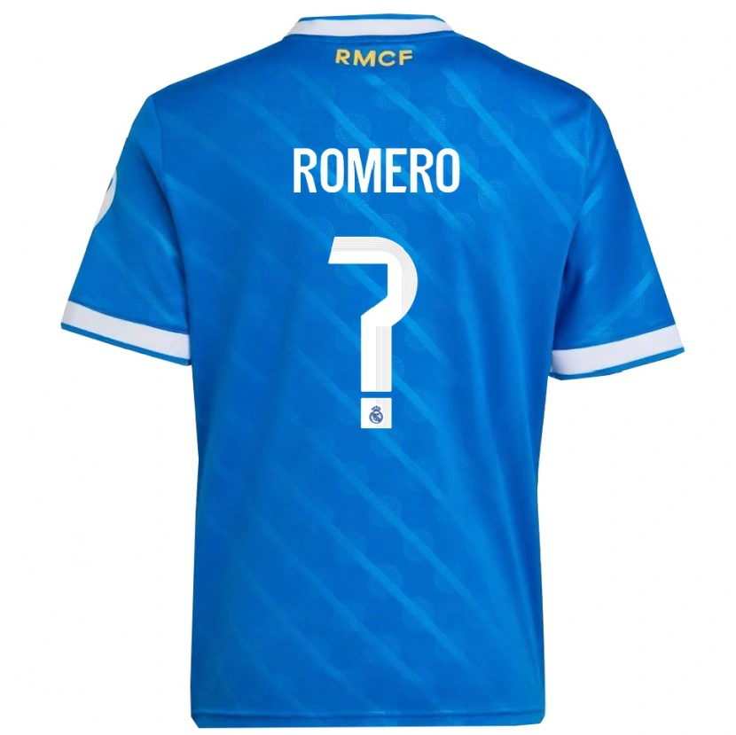 Danxen Kinder Manu Romero #0 Blau Weiß Ausweichtrikot Trikot 2025/26 T-Shirt