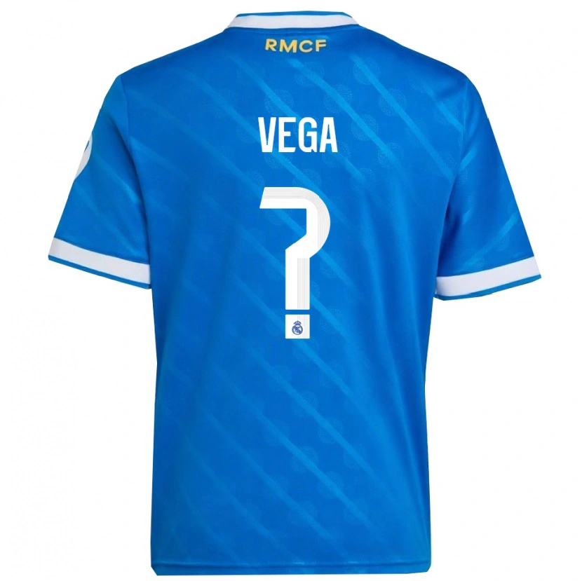 Danxen Kinder Álvaro Vega #0 Blau Weiß Ausweichtrikot Trikot 2025/26 T-Shirt