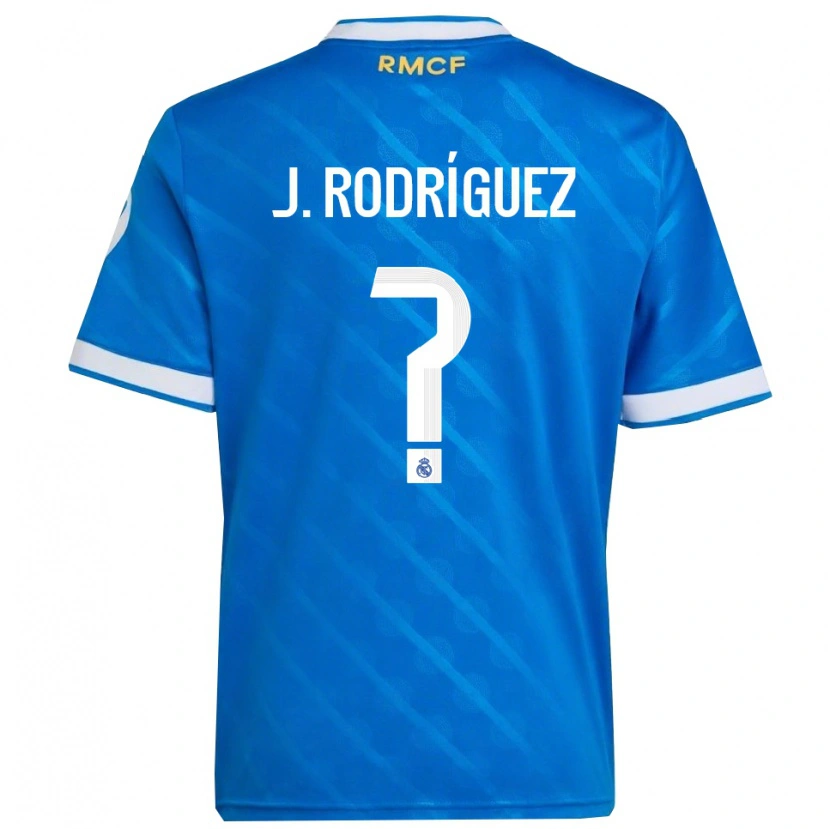 Danxen Kinder Juan Rodríguez #0 Blau Weiß Ausweichtrikot Trikot 2025/26 T-Shirt