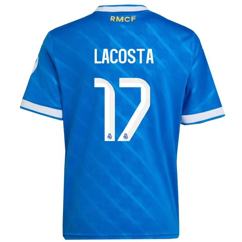 Danxen Kinder Diego Lacosta #17 Blau Weiß Ausweichtrikot Trikot 2025/26 T-Shirt