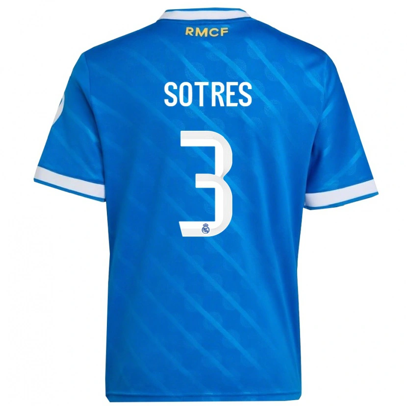 Danxen Kinder Alfredo Sotres #3 Blau Weiß Ausweichtrikot Trikot 2025/26 T-Shirt