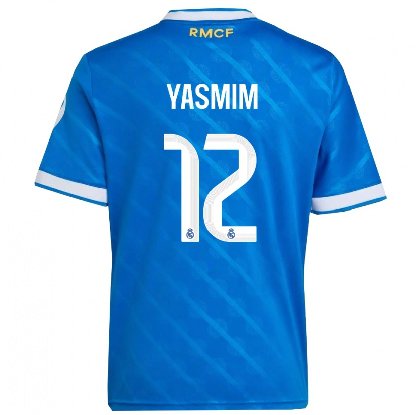 Danxen Kinder Yasmim Assis Ribeiro #12 Blau Weiß Ausweichtrikot Trikot 2025/26 T-Shirt