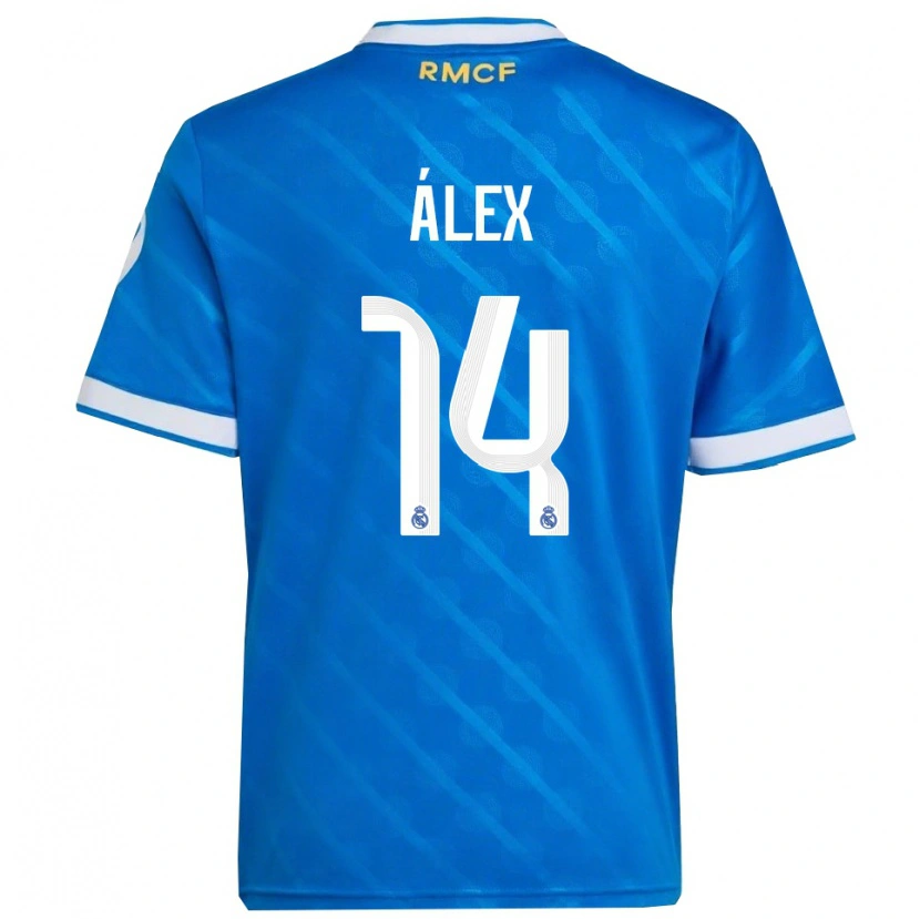 Danxen Kinder Álex Pérez #14 Blau Weiß Ausweichtrikot Trikot 2025/26 T-Shirt