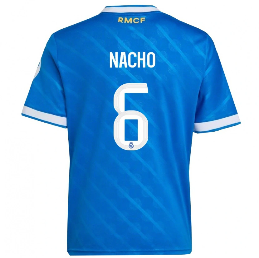 Danxen Kinder Nacho Fernandez #6 Blau Weiß Ausweichtrikot Trikot 2025/26 T-Shirt