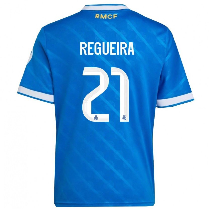 Danxen Kinder Izan Regueira #21 Blau Weiß Ausweichtrikot Trikot 2025/26 T-Shirt