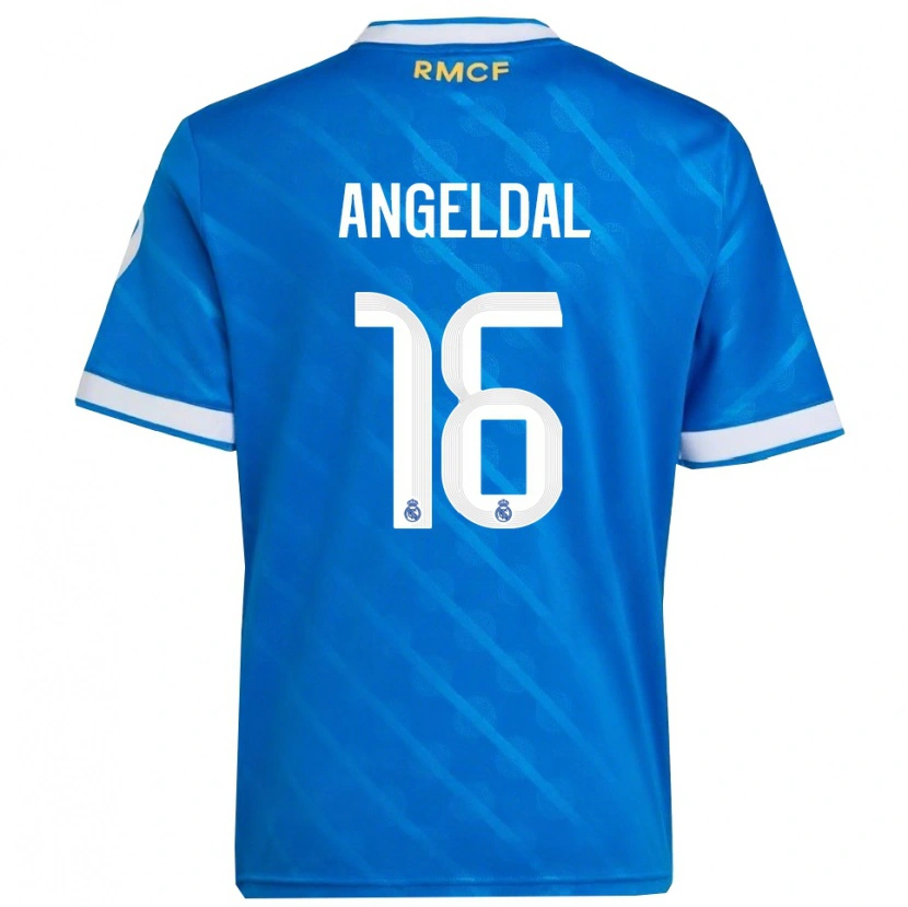 Danxen Kinder Ingrid Filippa Angeldal #16 Blau Weiß Ausweichtrikot Trikot 2025/26 T-Shirt