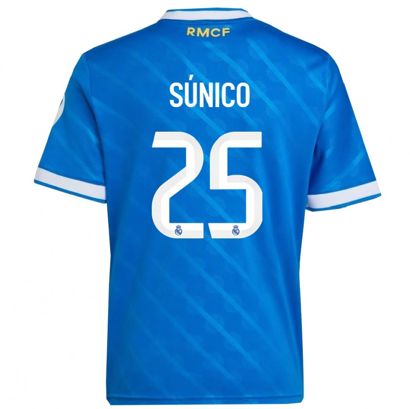 Danxen Kinder Guille Súnico #25 Blau Weiß Ausweichtrikot Trikot 2025/26 T-Shirt