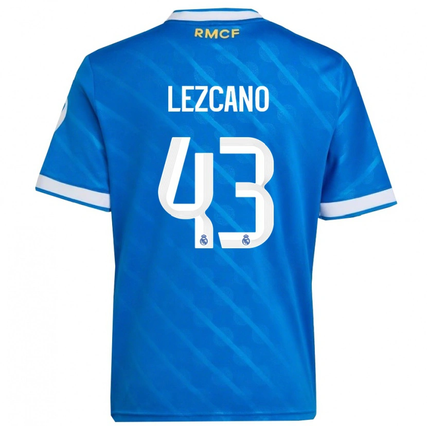 Danxen Kinder Álvaro Lezcano #43 Blau Weiß Ausweichtrikot Trikot 2025/26 T-Shirt