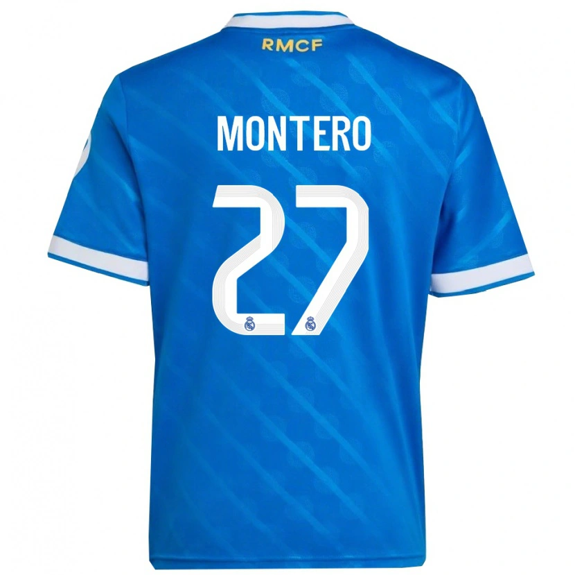 Danxen Kinder Pablo Montero #27 Blau Weiß Ausweichtrikot Trikot 2025/26 T-Shirt