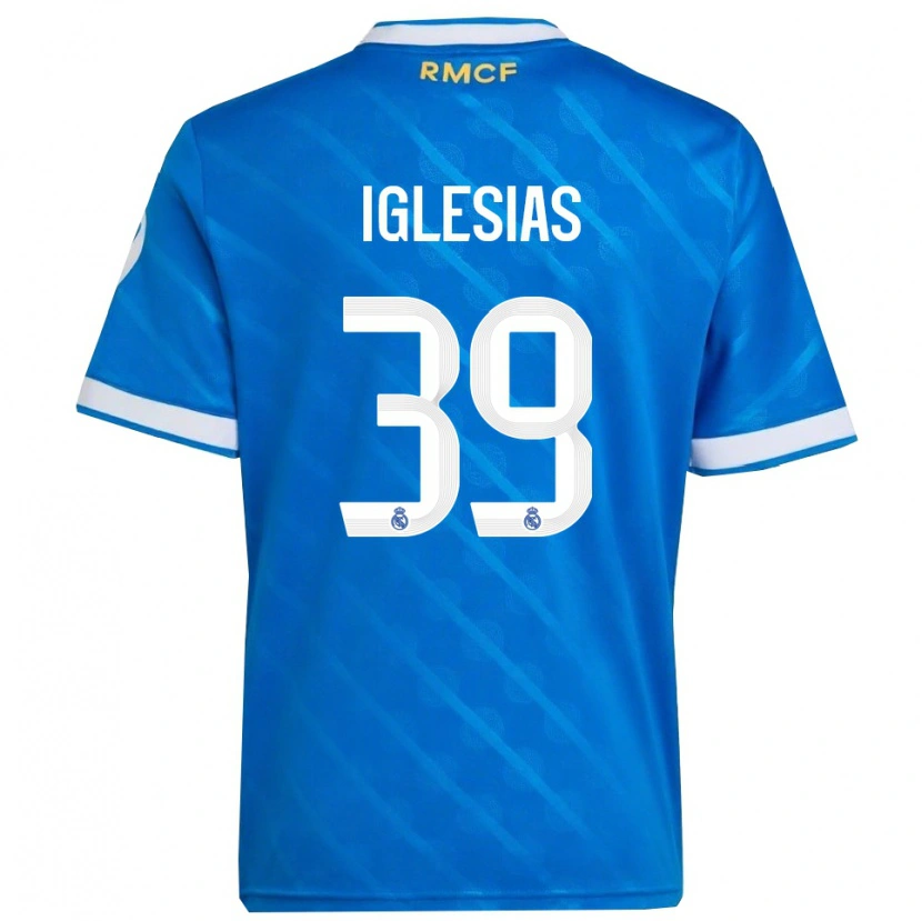 Danxen Kinder Bruno Iglesias #39 Blau Weiß Ausweichtrikot Trikot 2025/26 T-Shirt