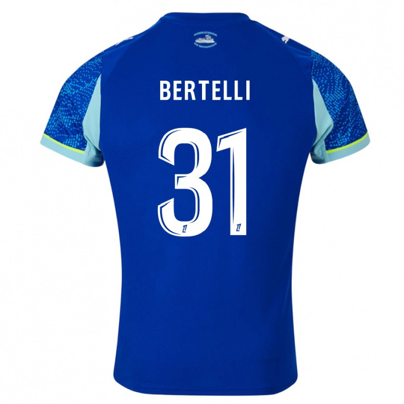 Danxen Kinder Ugo Bertelli #31 Himmelblau Weiß Ausweichtrikot Trikot 2025/26 T-Shirt