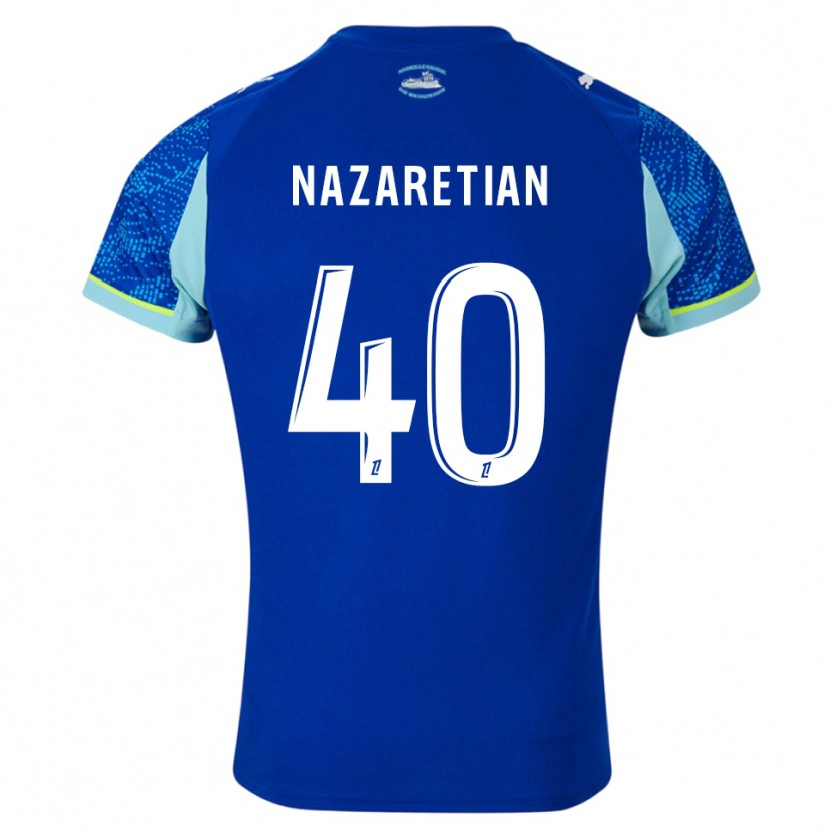Danxen Kinder Manuel Nazaretian #40 Himmelblau Weiß Ausweichtrikot Trikot 2025/26 T-Shirt