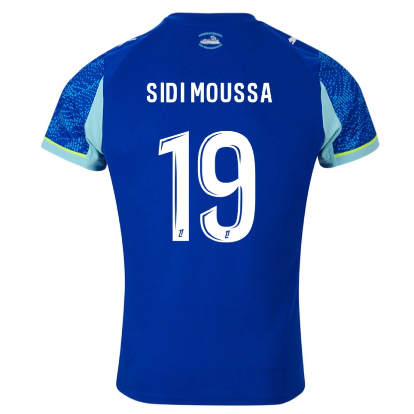 Danxen Kinder Salima Sidi Moussa #19 Himmelblau Weiß Ausweichtrikot Trikot 2025/26 T-Shirt