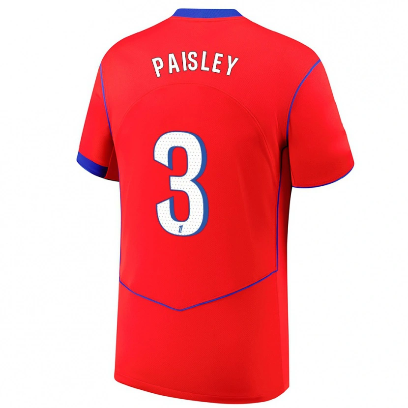 Danxen Kinder Jarell Paisley #3 Rot Blau Weiß Ausweichtrikot Trikot 2025/26 T-Shirt