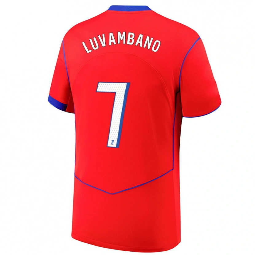Danxen Kinder Ethan Luvambano #7 Rot Blau Weiß Ausweichtrikot Trikot 2025/26 T-Shirt