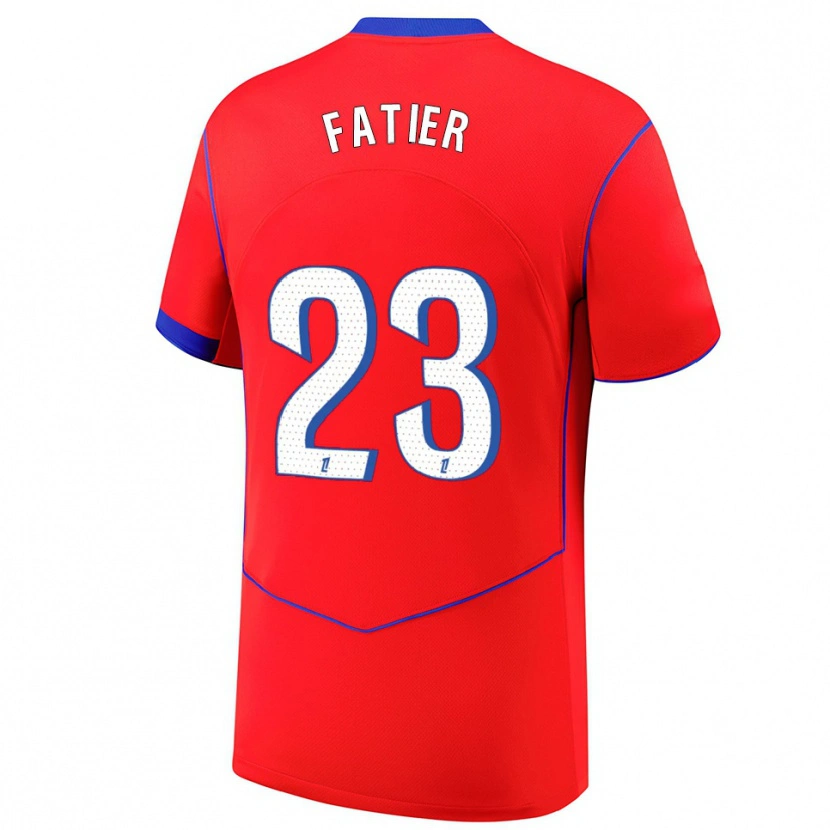 Danxen Kinder Noémie Fatier #23 Rot Blau Weiß Ausweichtrikot Trikot 2025/26 T-Shirt