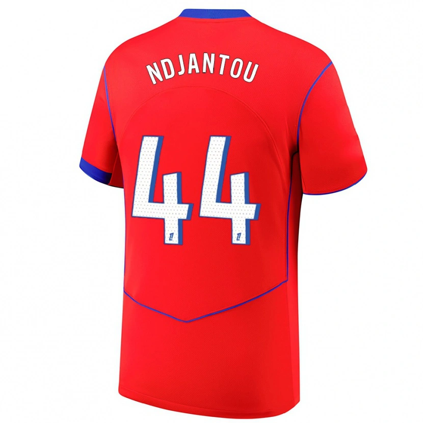 Danxen Kinder Quentin Ndjantou #44 Rot Blau Weiß Ausweichtrikot Trikot 2025/26 T-Shirt