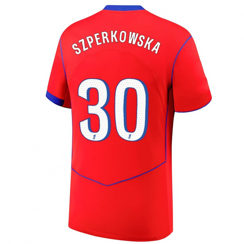 Danxen Kinder Oliwia Szperkowska #30 Rot Blau Weiß Ausweichtrikot Trikot 2025/26 T-Shirt