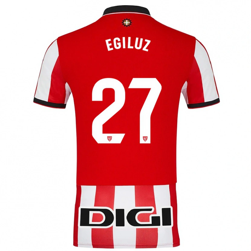 Danxen Herren Unai Egiluz #27 Rot Weiß Heimtrikot Trikot 2025/26 T-Shirt